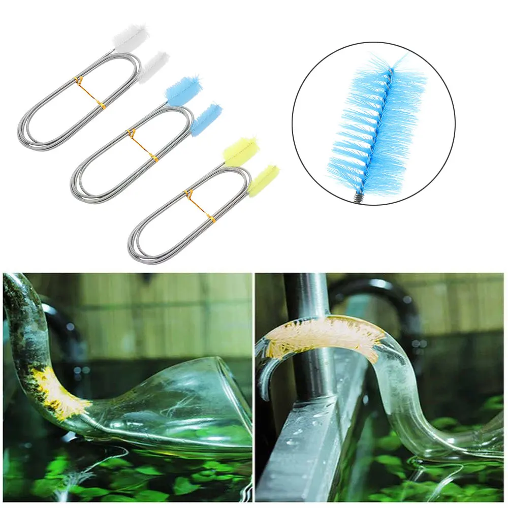 Flexible Cleaning Ended Brush Double Tube Filter Pump Hose clean Brush for Aquarium Pipe Lever Cleaning Tools Multiple Use