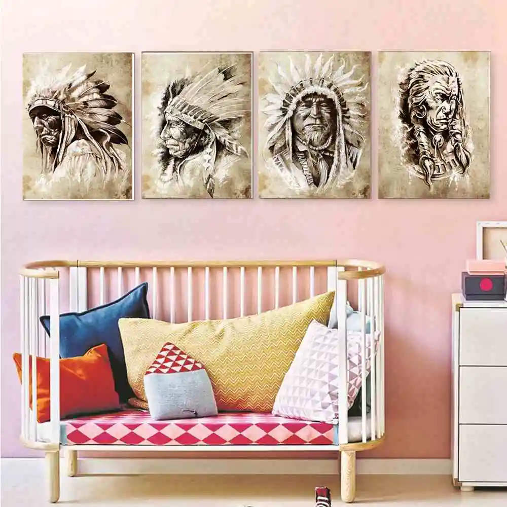 Портрет основного американского мужчины Ретро плакат настенное искусство в