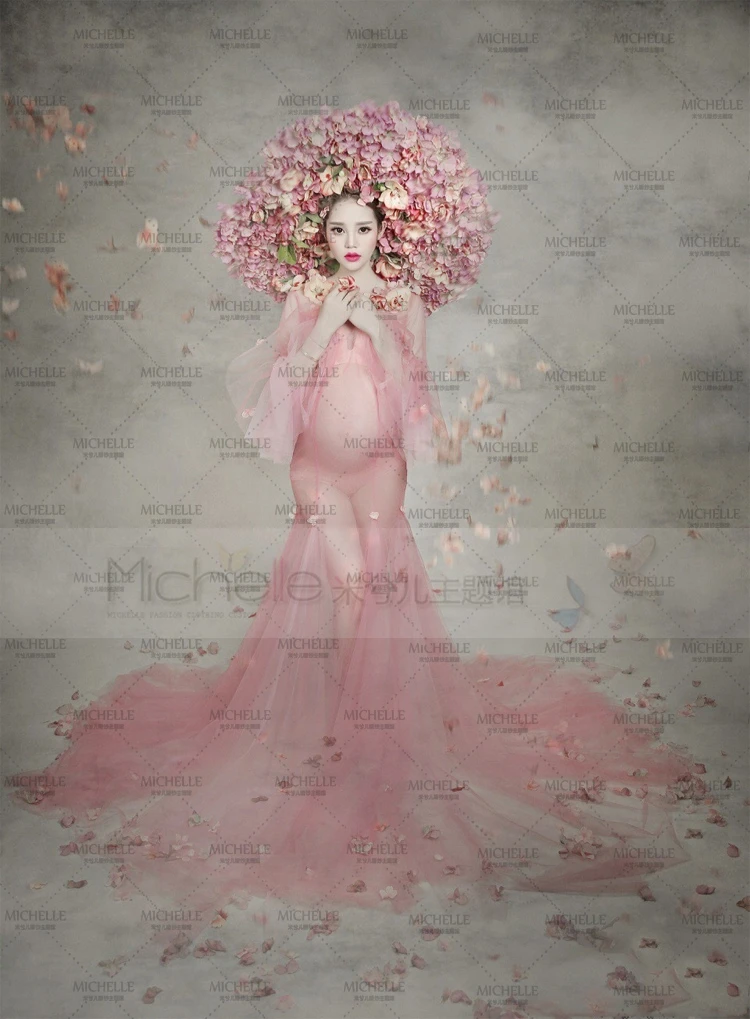 Новинка модный реквизит для фотосъемки беременных женщин розовое платье без