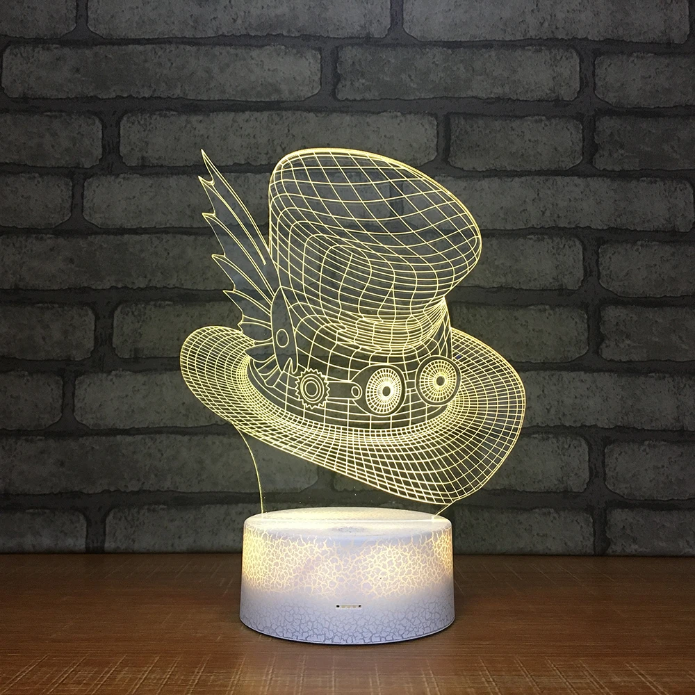 Ночник hat3D креативная Иллюзия 3d светодиодная лампа 7 цветов меняющаяся