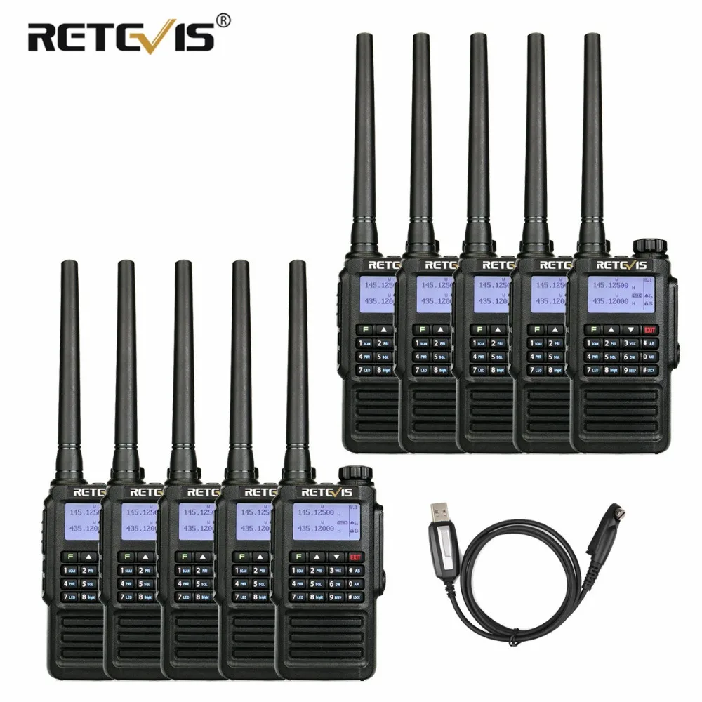 10 шт. Портативные водонепроницаемые рации Retevis RT87 5 Вт IP67 VHF UHF двухдиапазонный скремблер VOX любительская радиостанция коммуникатор