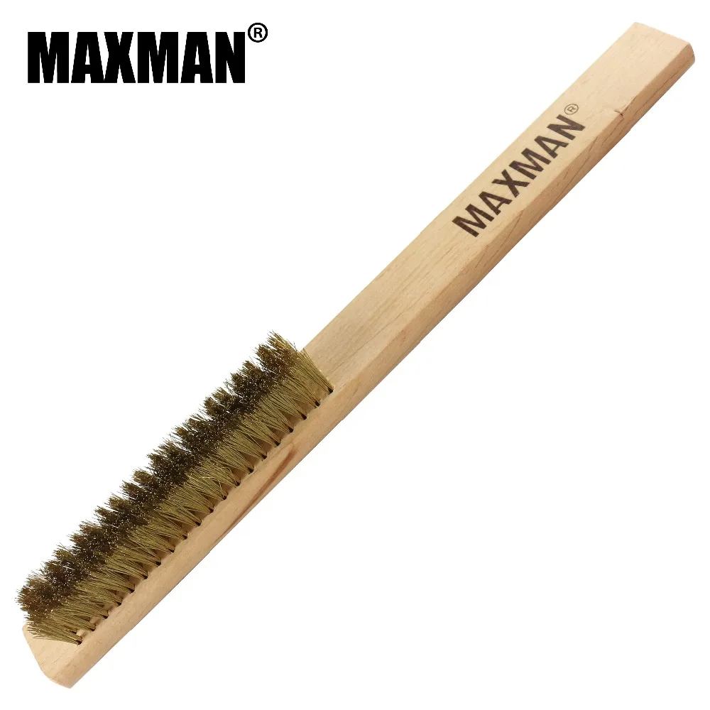 MAXMAN 5x20 ряд бука деревянная ручка латунная проволочная щетка медная щетка для промышленных устройств поверхность/Внутренняя Полировка Шлифовка Чистка