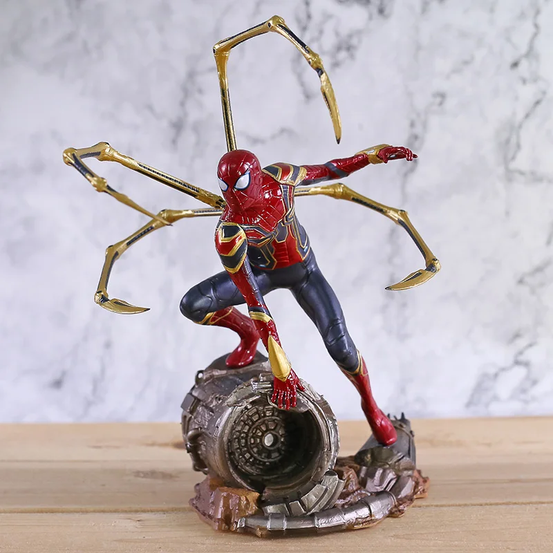 Marvel Мстители Бесконечность войны Железный Человек-паук статуя аниме Человек-паук ПВХ фигурка Коллекционная модель игрушка-Супергерой кукла