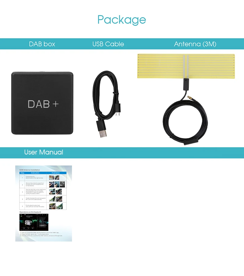 Тыкв внешний DAB + цифровой радио тюнер приемник для Автомобильный dvd плеер на