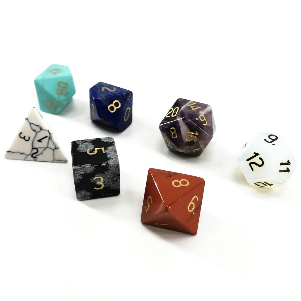 7 шт./компл. High-end D20 дракон и подземелья DnD красочный микс драгоценных камней trpgcoc кубик для настольной игры