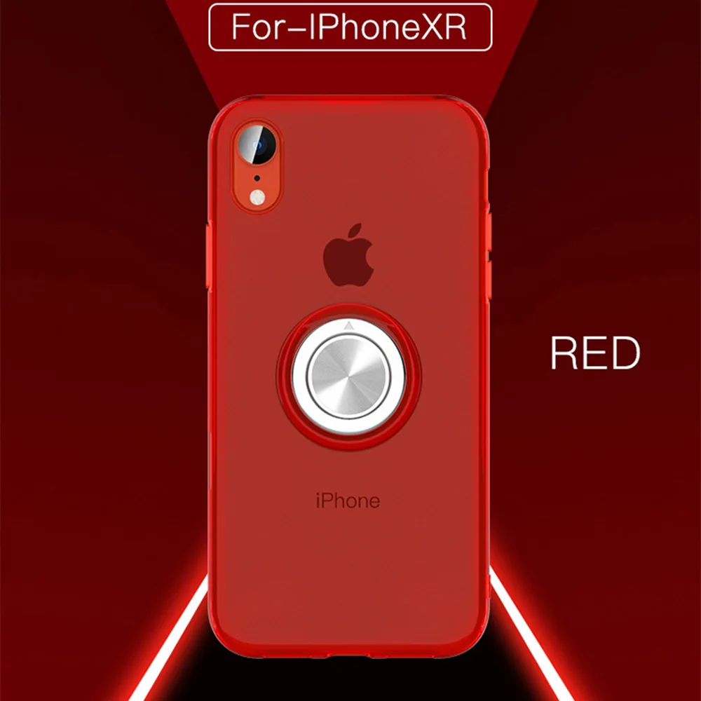 Transparent Red OTAO Ультратонкий Мягкий ТПУ магнит чехол для телефона для iPhone XS MAX X XR полный корпус тонкий защитный чехол для iPhone 8 7 6 6S Plus Coque - Цвет: Transparent Red