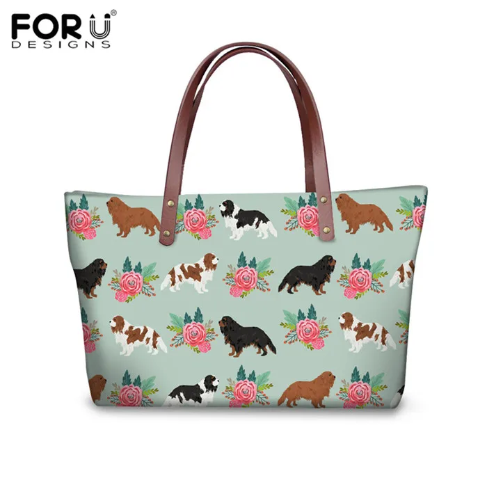 YQ3140AL FORUDESIGNS Cavalier King Charles Spaniel Dog Women Purses and Handbags 2pcs/Set Shoulder Bags Big Capacity Causal Totes Bolsos - Цвет: YQ3140AL