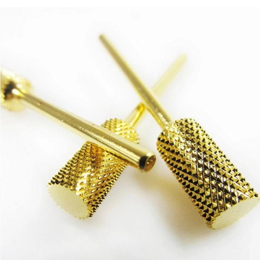 

1pc Nail Drill Professional Electric Gold Carbide Nail Drill File Bit ReplacementLarge Barrel
