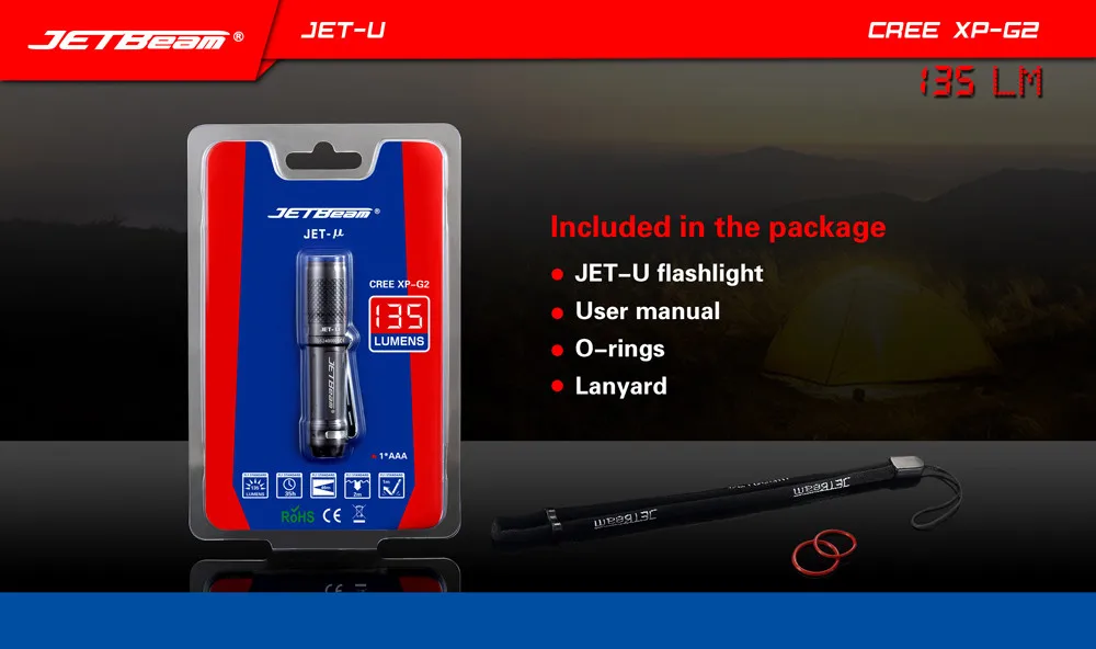 Новинка Высокое качество JETbeam JET U(JET) XP G2 135LM Мини Портативный Водонепроницаемый светодиодный фонарик Прямая поставка