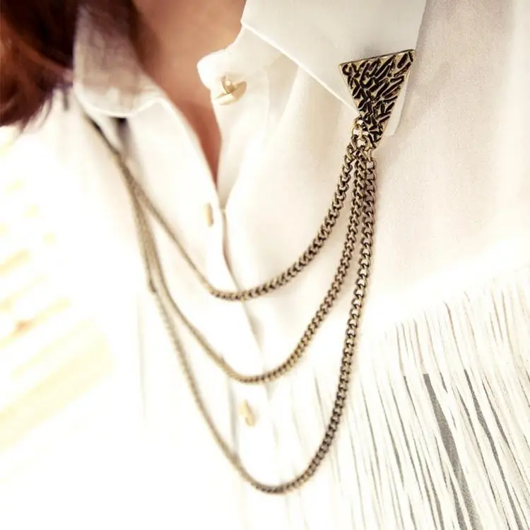 Модная винтажная Ретро панк брошь с кисточкой на воротнике X52|fashion jewelry brooches|jewelry