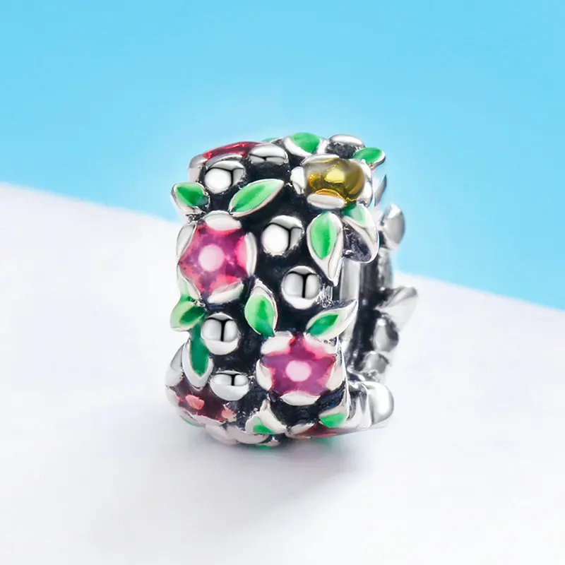 MYBEBOA May New Original Sterling 925 Silver Bird in the Woods& Flowers Charm Beads fit Original Pandora Bracelet Beads Jewelry