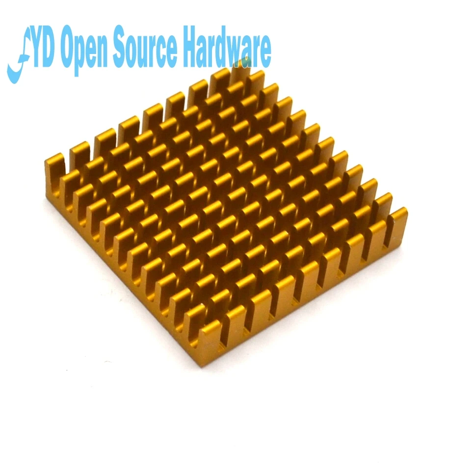 Heat sink 45*45*10MM (gold broken groove) high-performance heat yellow thick aluminum plate | Электронные компоненты и