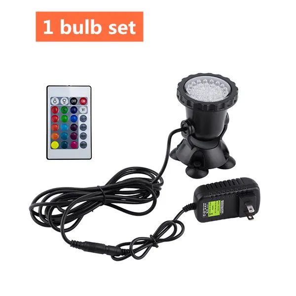 1 bulb set Светодиодный подводный светильник s водонепроницаемый светильник RGB 36 светодиодный s подводный Точечный светильник для бассейна фонтаны пруд вода Сад Аквариум - Испускаемый цвет: 1 bulb set