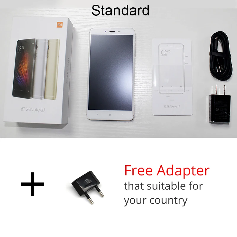 Оригинальный Xiaomi Redmi Note 4 ГБ Оперативная память 64 Встроенная мобильного телефона