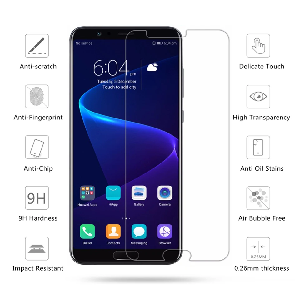 2.5D пленка для Huawei Honor V10 протектор экрана закаленное стекло защитная 9 H|Защитные