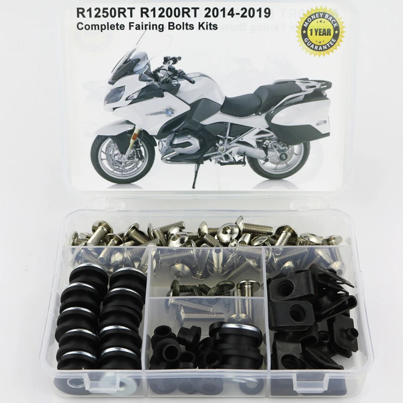 

Подходит для BMW R1250RT R1200RT 2014-2019 2020 2021 2022 2023 2024 мотоциклетный полный комплект обтекателей болтов зажимы гайки винты сталь