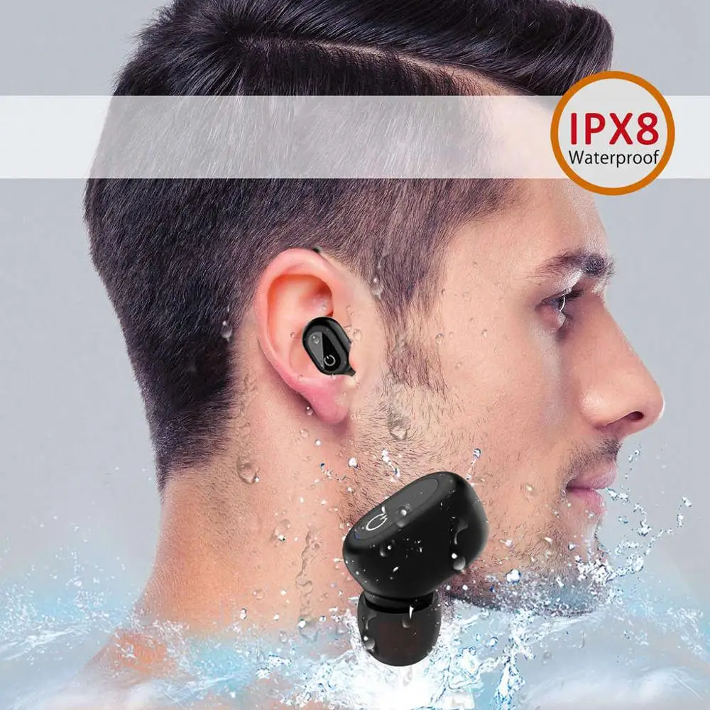 Беспроводные Bluetooth одиночные наушники Ipx8 водонепроницаемые Беспроводная