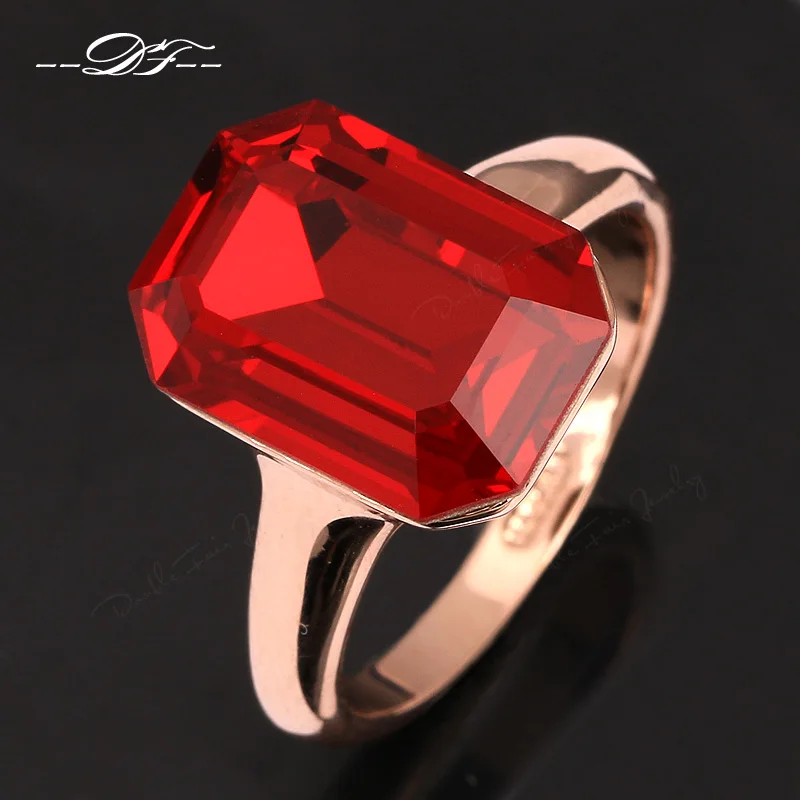 Женское кольцо на палец зеленое с большим кристаллом розовое золото|crystal jewelry|finger