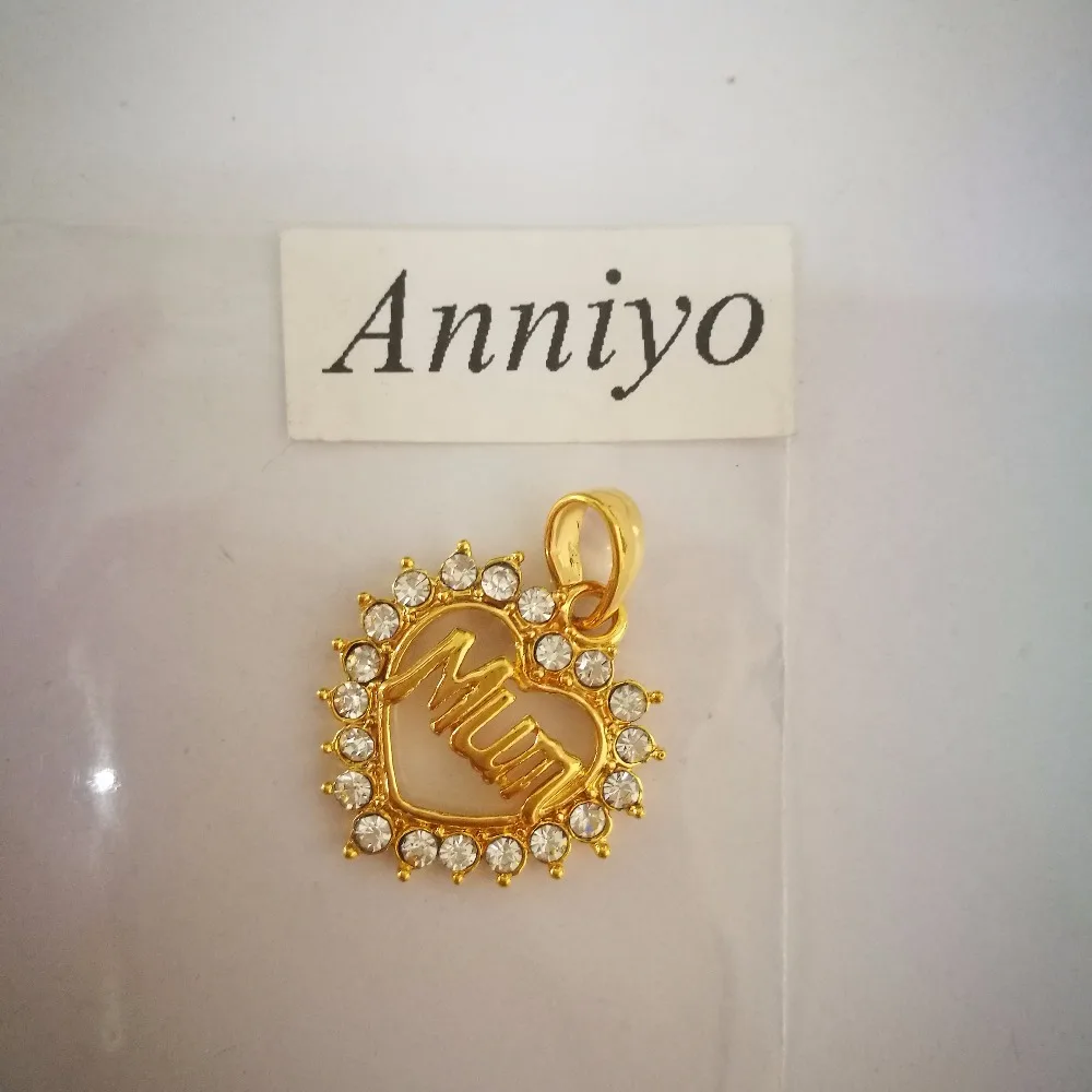 Anniyo/Сердце ожерелья для мам золото Цвет I Love Mama/всей семьи Одежда очарование кулон