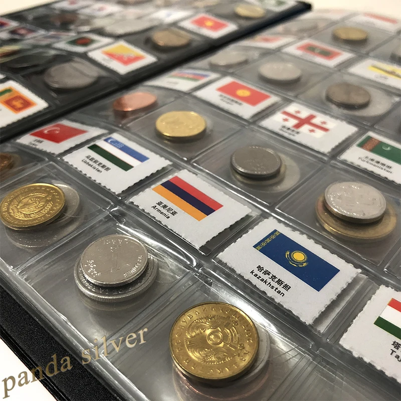Альбом с 180 монетами из стран (150 160) оригинальная монета настоящей мяты кожаным