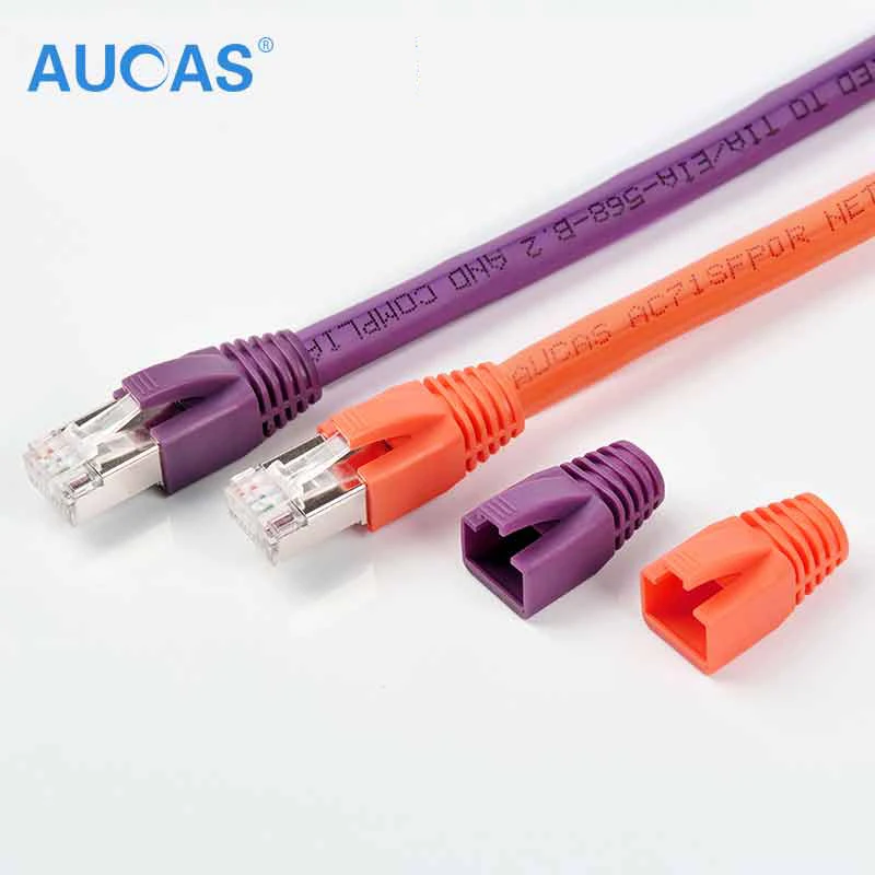 Фото AUCAS 50 шт. RJ45 крышки разъемов модульная заглушка кабеля Разъем защитные ботинки Cat7 противопылезащитные №3