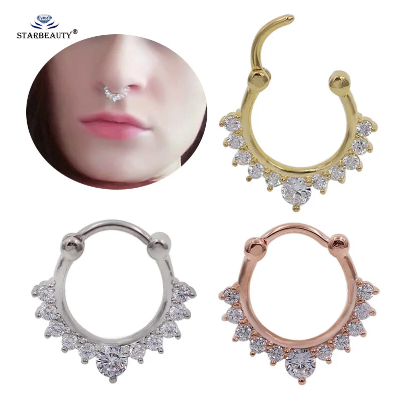 Starbeauty 1 шт. 16 г кольцо для носа перегородка кольца кликер хрящ серьги пирсинг