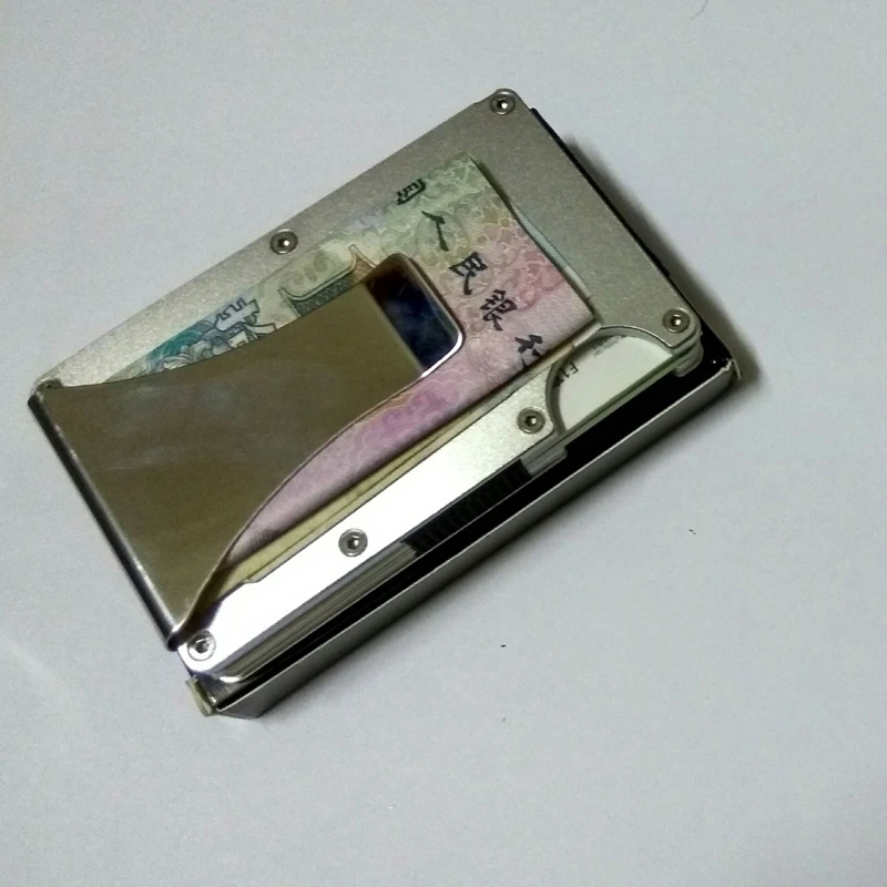 Muticolors для женщин и мужчин металлический RFID блокирующий кошелек минималистичный