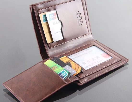 Модный новый качественный кожаный роскошный стильный мужской кошелек кофе