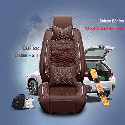 Deluxe Edition Универсальные кожаные чехлы для автомобильных сидений для Volkswagen Passat Polo Tiguan SANTANA golf Жук автомобиль аксессуары автостайлинг - Название цвета: Deluxe Edition