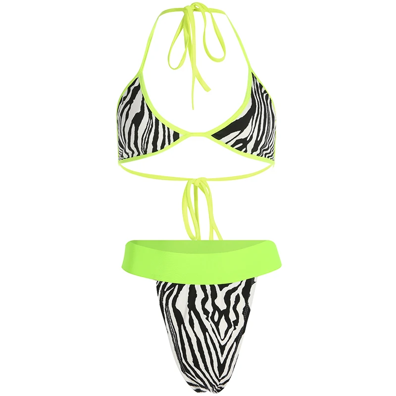 as picture Weekeep Sexy Zebra Pattern Bikini Swimwear Women Summer Push Up Bikini Set Beachwear Women - Цвет: as picture