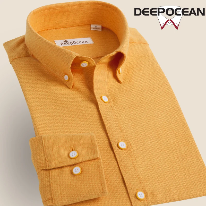 

Men Autumn Warm Cotton Flannel Male Shirt Fashion Solid Color Young Men Tops Smart Casual Slim Fit Long Sleeve Shirts DDX66585L