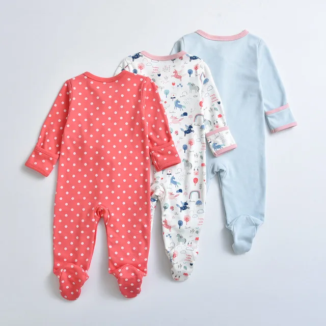 3 шт./упаковка Детская Пижама с манжетами и пуговицами длинными рукавами из 100%