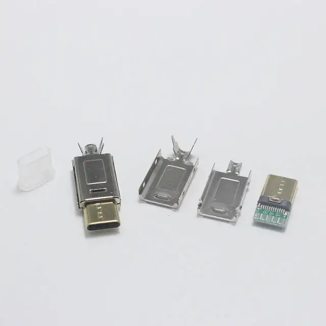 EClyxun 50 комплект USB 3,1 type-C к разъему C медная сварочная двухсторонняя вилка для DIY Зарядка для OD 3.0mm2 кабеля