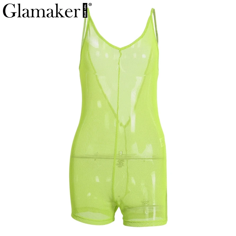 Glamaker черные с v-образным вырезом пляжные закрытые сетчатые открытые купальные костюмы женский короткий комбинезон сексуальные прозрачные бикини с открытой спиной крышки