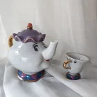 Мультфильм Красота и чудовище Чай установить Миссис Поттс Чай горшок чип горшок чашка установить когсворт часы Кофе Чай pots чайник Рождество подарок на день рождения