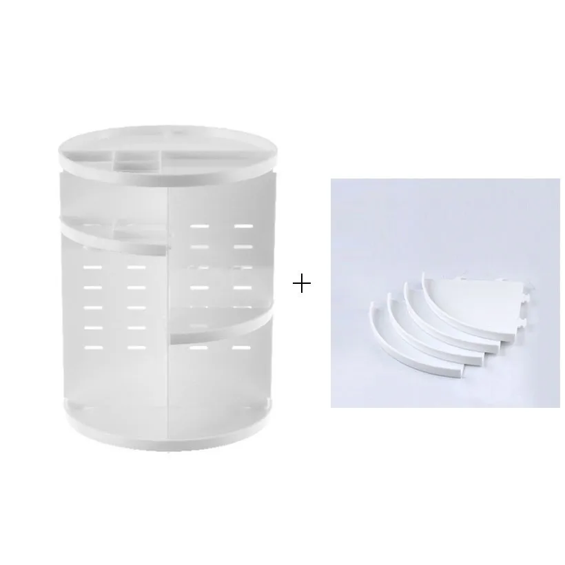 4 trays white rack Модная вращающаяся на 360 градусов коробка для хранения, стойка для макияжа, органайзер для ванной комнаты, полка для косметики, контейнер для ювелирных изделий, портативная рамка для полок - Цвет: 4 trays white rack
