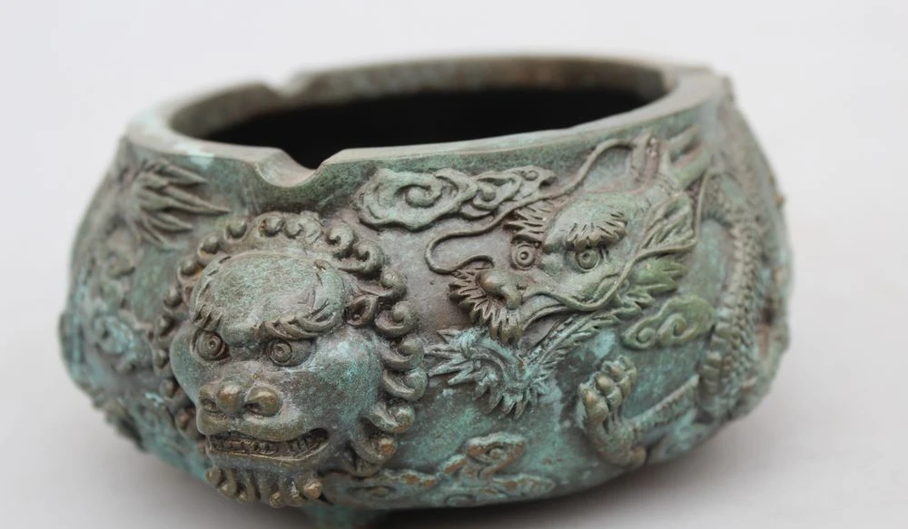 3 &quotКитай Китайский Королевский Чистая Бронза Медь Искусство Дракон Играть