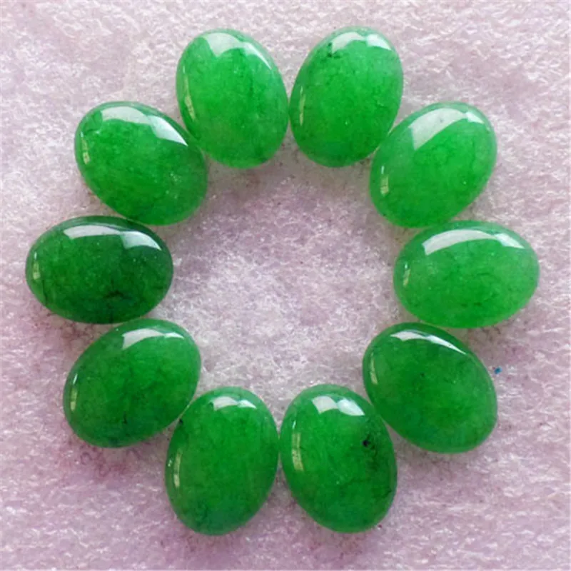 Фото (10 шт./лот) оптовая продажа натуральный зеленый Jades овальный кабошон 20x15x5 мм модные