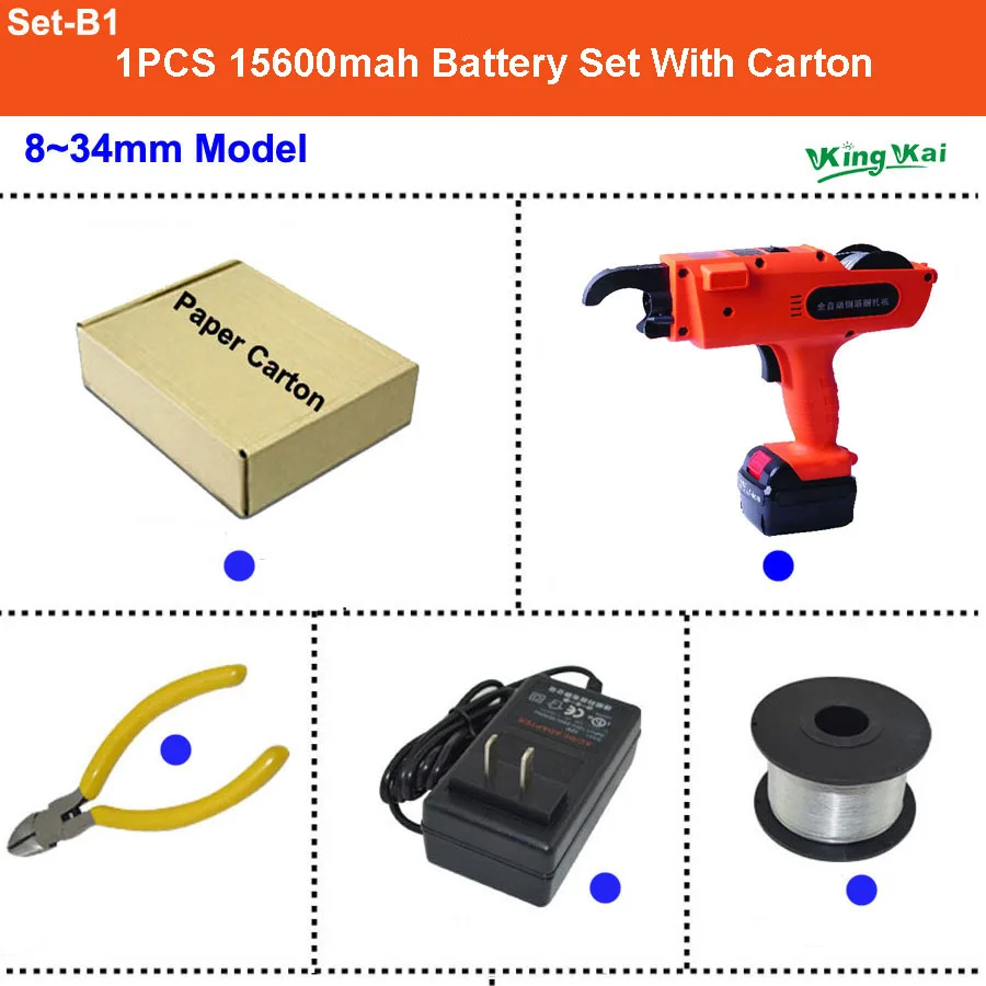8-34 1PCS 15600mah C 12V 15600mah автоматический беспроводной Перезаряжаемый литиевый аккумулятор, Электрический станок для завязывания арматуры, набор инструментов для строительства арматуры - Цвет: 8-34 1PCS 15600mah C