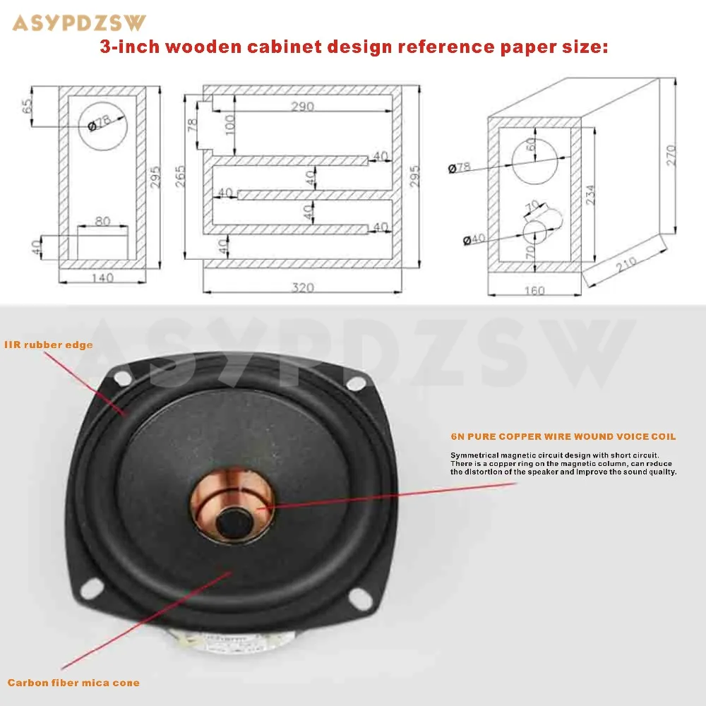 2 шт. Aucharm 3F 1 HIFI аудиофил 3 дюйма 5 Вт/8 Ом полный частотный динамик драйвер блок
