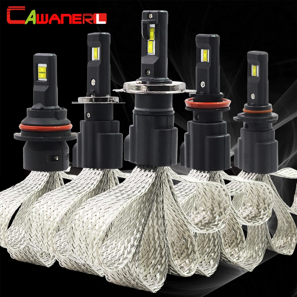 Cawanerl 2 шт. 60 Вт H1 H3 H4 H7 H8 H9 H11 9005 HB3 H10 9006 HB4 светодиодный льные Светодиодные лампы 6500