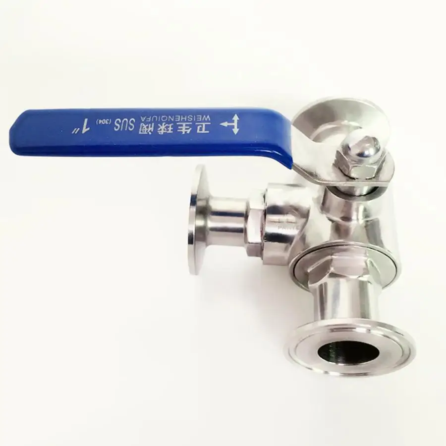 

Fit 51mm Pipe OD x 2" Tri Clamp Sanitary T-Port Ball Valve SUS 304 Stainless Beer Brewing Home