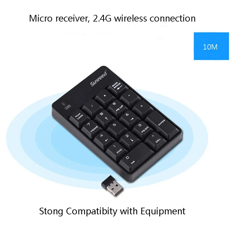 Цифровая клавиатура и мышь комбо, Sunreed 2,4G Беспроводная мини USB клавиатура и мышь для ноутбука Настольный Ноутбук