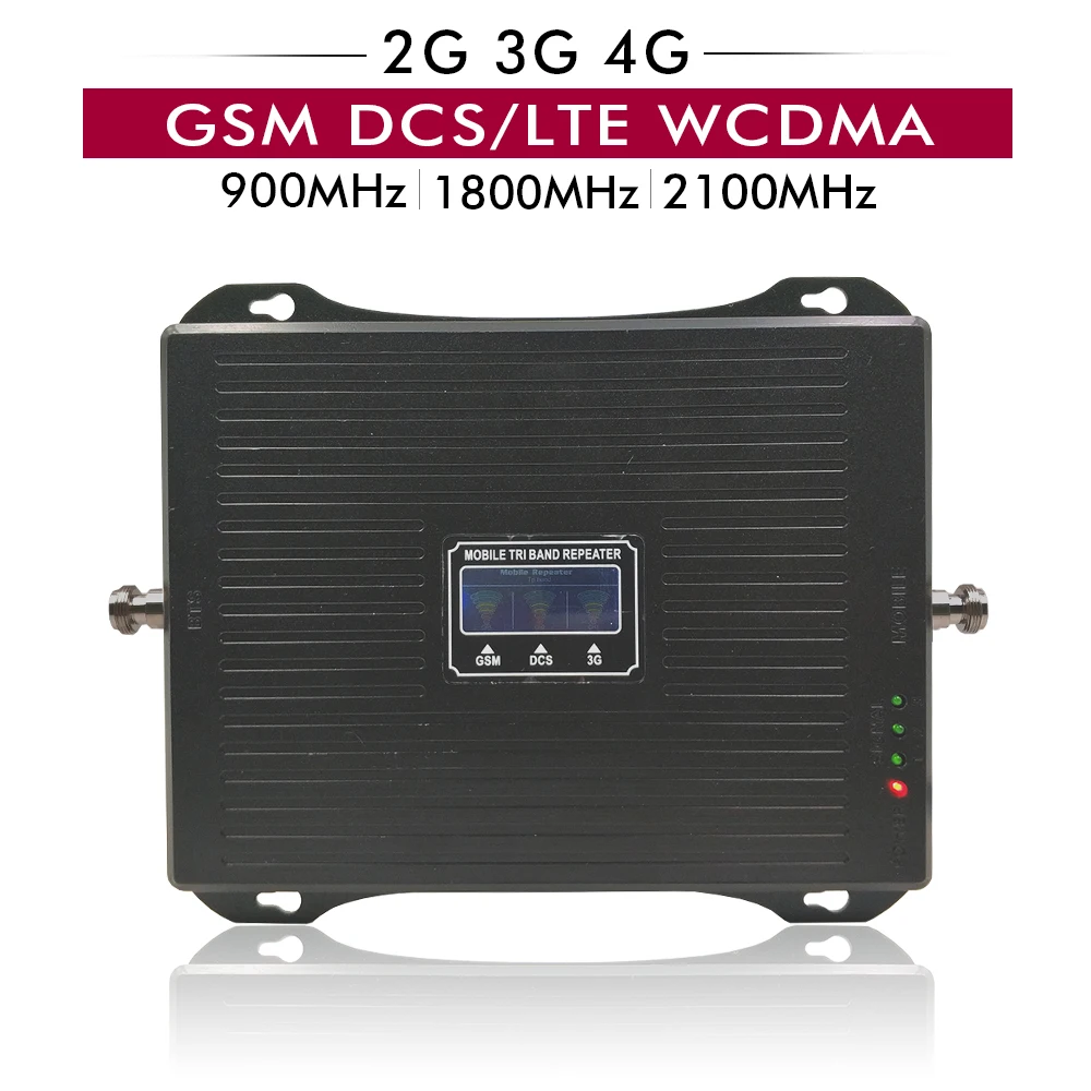 Трехдиапазонный усилитель сигнала 2G 3G 4G GSM 900 DCS/LTE 1800 WCDMA 2100 МГц | Мобильные