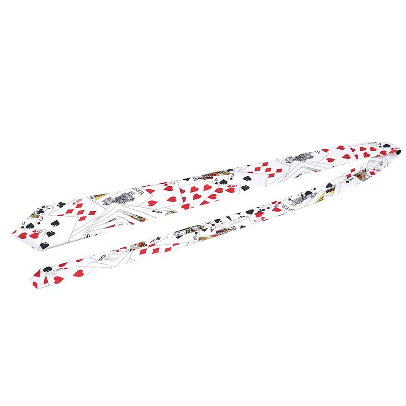 Poker pattern white Волшебные трюки игрушки Корейская версия подчеркивающий индивидуальность галстук Magia Poker Подлинная свадьба 2 стиля на выбор - Цвет: Poker pattern white