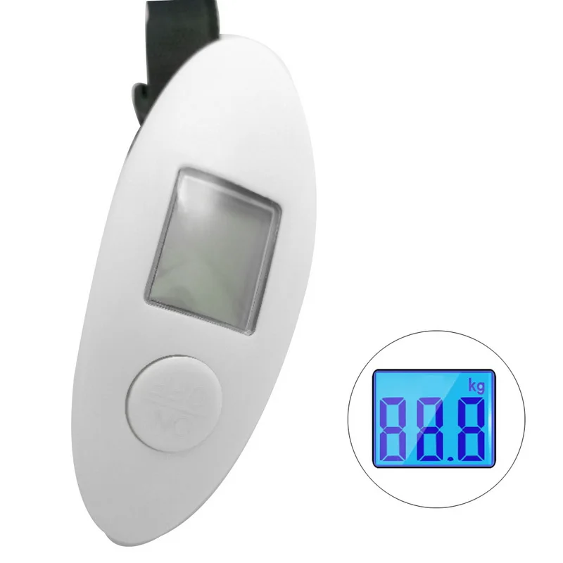 white 40 кг/100 г цифровые электронные весы для багажа с ЖК-дисплеем портативные дорожные весы для чемодана с ремешком цифровые весы Ручка - Цвет: white