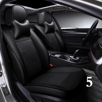 black for 5 seat Кожаные чехлы для сидений автомобиля carпортного автомобиля для hyundai Santa fe, чехлы для сидений автомобиля и аксессуары, сшитые по индивидуальному заказу чехлы для сидений, наборы протекторов для подушек - Название цвета: black for 5 seat