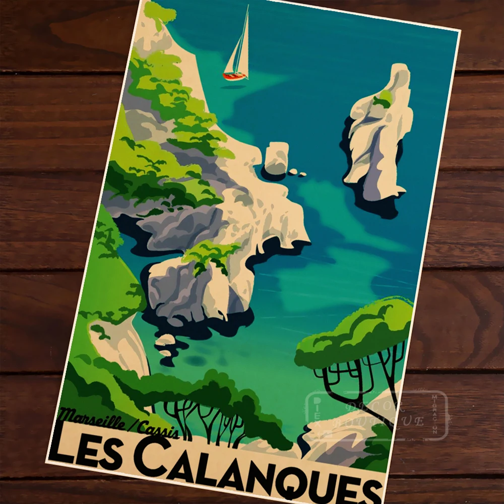 Les Calanques винтажный туристический крафт холст постер для живописи DIY настенные