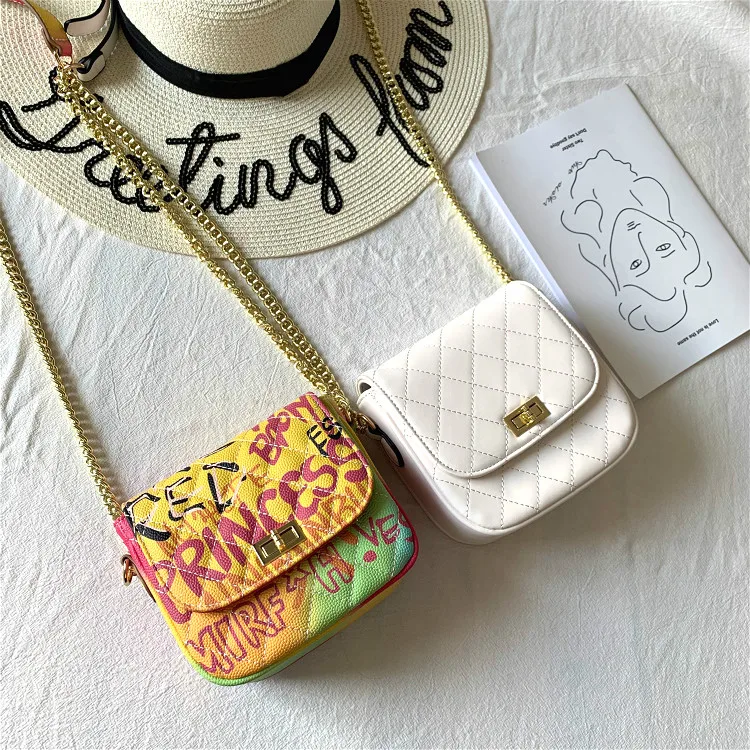 Женская сумка с цветным граффити на цепочке для женщин роскошные женские сумки