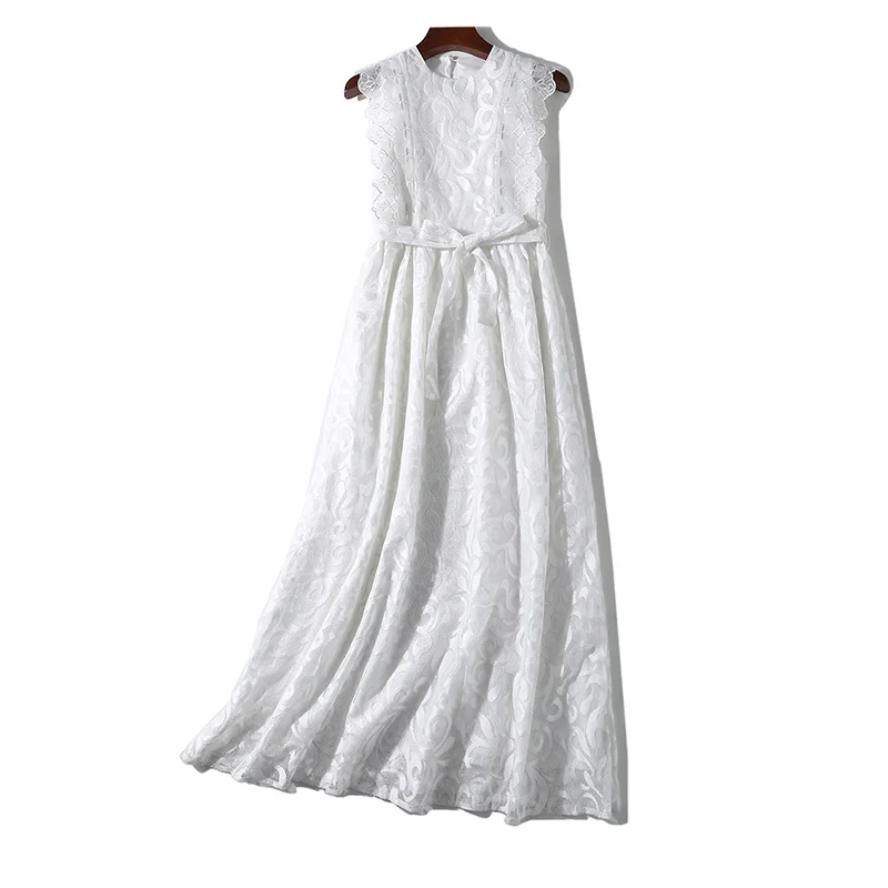 Женское белое черное кружевное платье 2019 летние макси платья элегантные